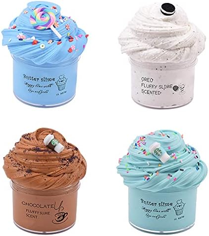 4 Packs Soft Slime Kit Stress Relief Toys,DIY Putty Clay Toy, Non-Sticky Clay for Kids Teenagers Adults for Stress Relief, Hand and Finger ExercisesSuitable for Boys and Girls 