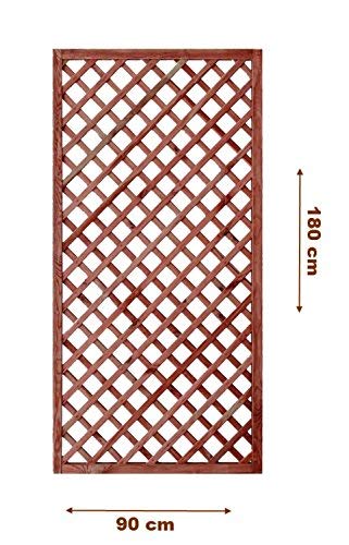 Griglia/Steccato/Pannello grigliato in legno trattato per giardino e terrazzo 180x90cm