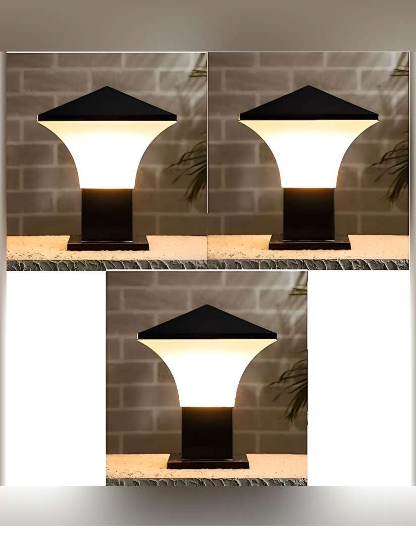 Modern Black Gate Lights - 2 Pack -19