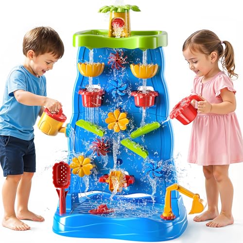 JUKUDAHU Water Table Waterfall Toy for Kid Ages 4-8, Activity Sensory Table