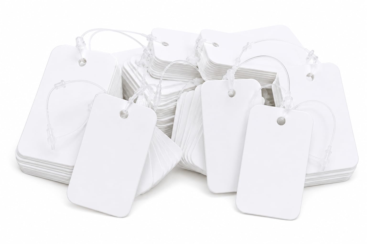 M.F.H Blank White Hanging Tags with Loops, Writable Display Labels for Clothing, Jewellery, Gift Packaging, Retail Stores, Handmade Products & Business Packaging (200 Tags + 500 Loops)-image-13