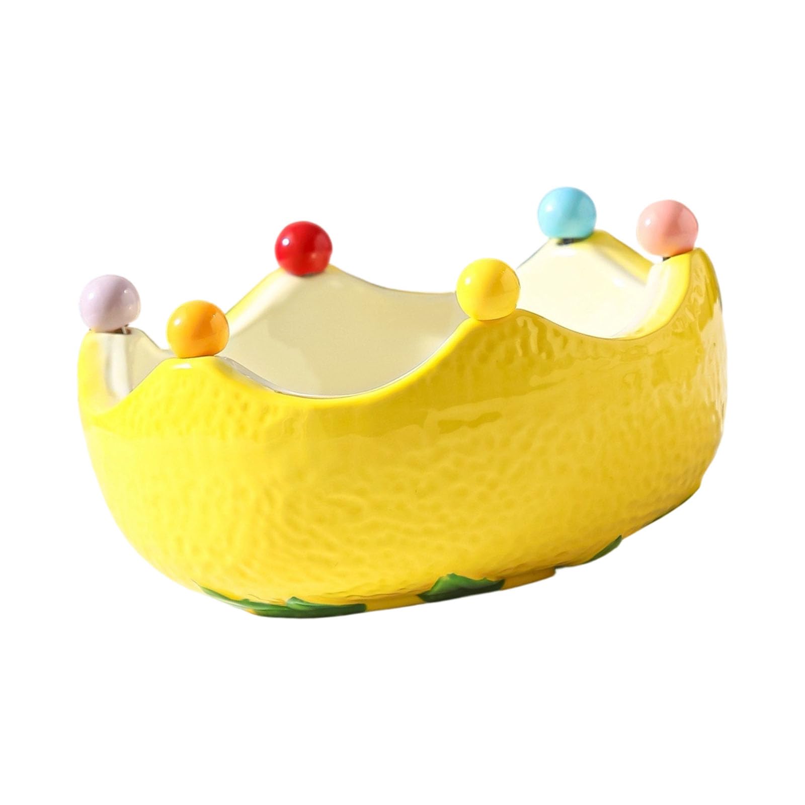 PANGBOER Decorative Ceramic Bowl with 6 Forks for Fruits Desserts and Table Centerpiece Kitchen Bowl with Forks