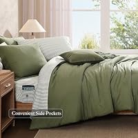Monbix Queen Comforter Set - 7 Pieces Soft Bed in a Bag Queen Bedding Sets — image 3