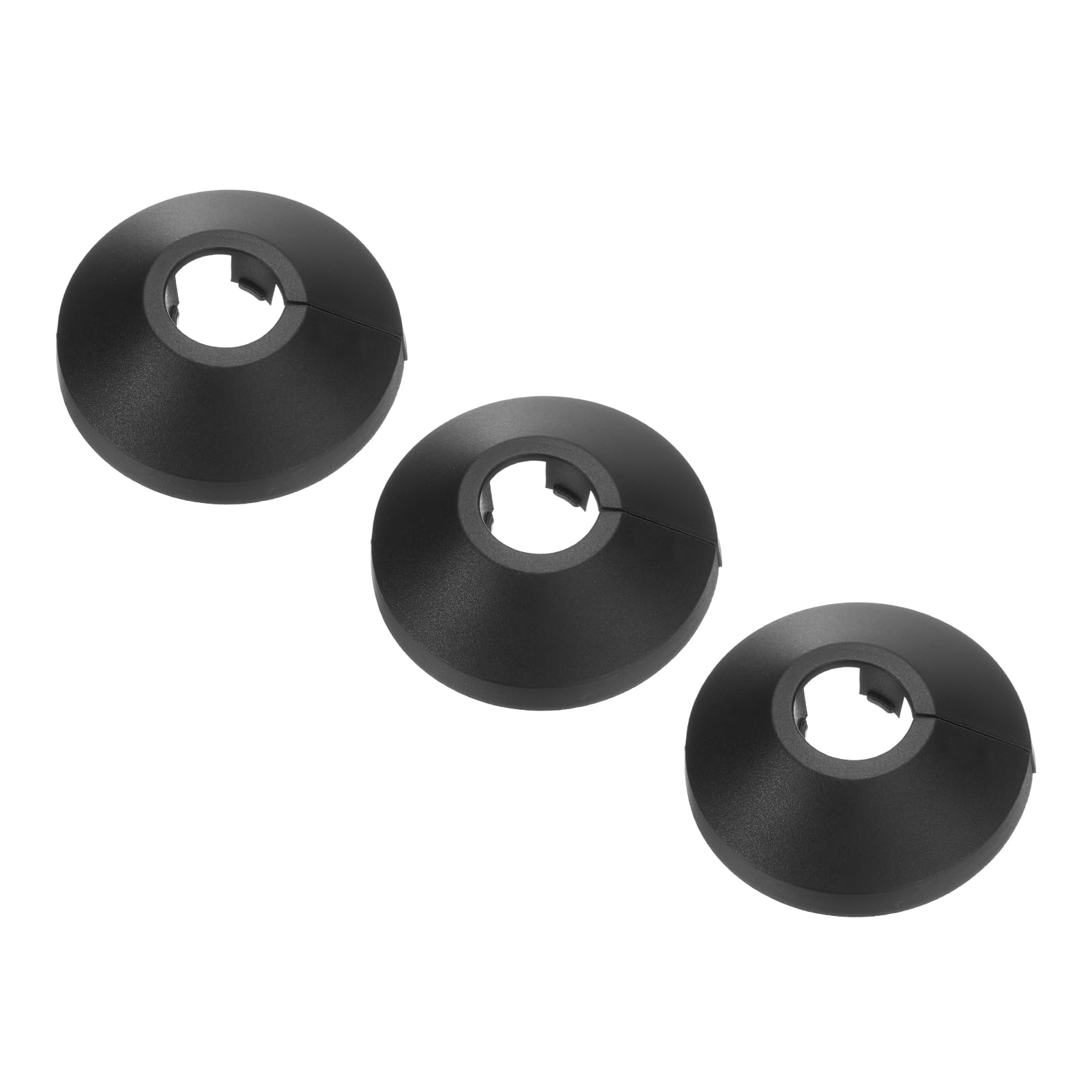 PATIKIL Water Pipe Cover Decoration Fit 0.63"/16mm, 3Pcs Flange Water Pipe PP Plastic Escutcheon Plate Collar Drain Line Cover Radiator for Wall Pipe Tube Decor, Black
