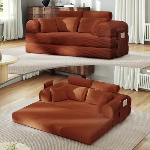 Upgrade High Backrest Design Sofa Bed Fixed-Shape Frame &