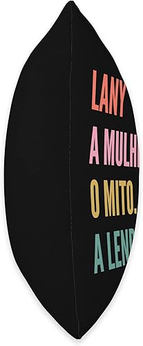 Miniatura 2 de Designs De Nomes Engraçados Para Mulher Funny Portuguese First Name Design-Lany Throw Pillow 18x18 Multicolor