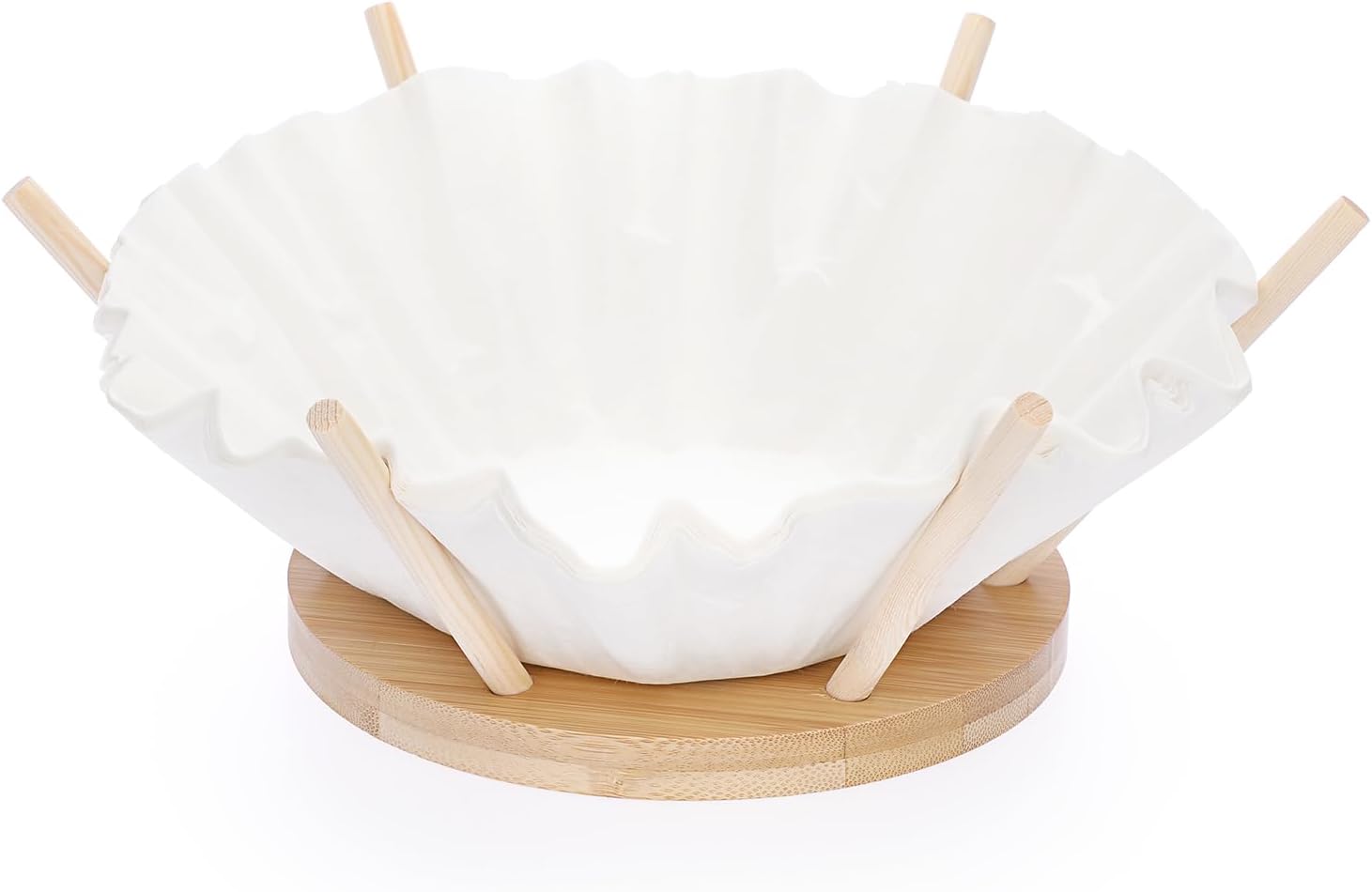 ELLDOO Coffee Filter Holder, Bamboo Basket Coffee Filter