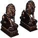 Deco 79 Polystone Lion Bookend Pair Unique Table and Shelf Decor with Utility