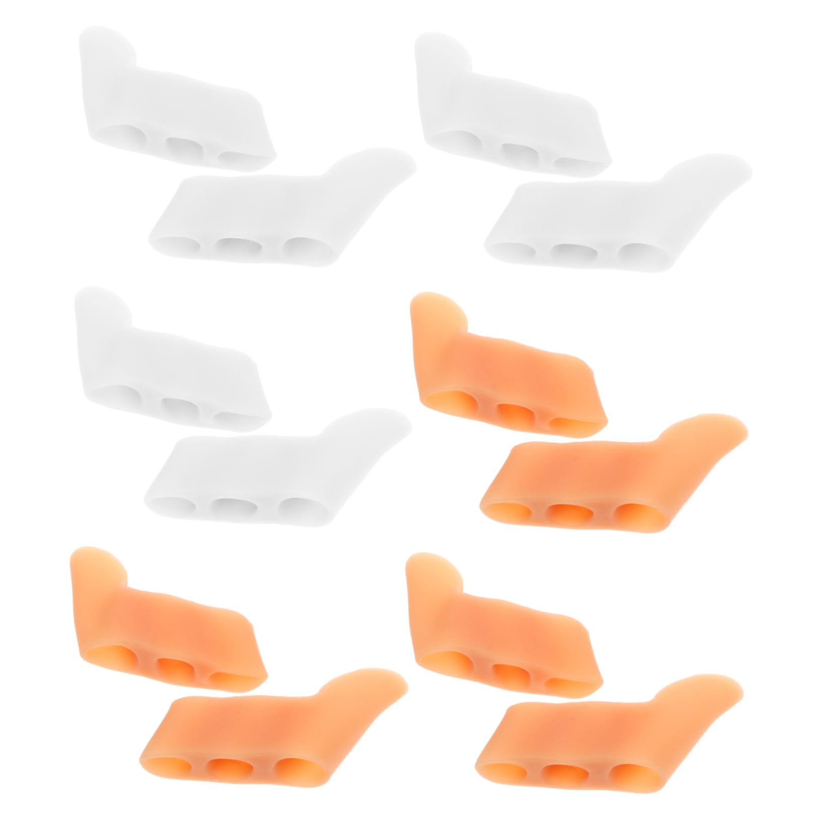 Ipetboom 12Pcs Pinky Toe Separator Correctors Toe Stretchers for Overlapping Toes Foot Alignment and Bunion Relief and Skin Tone Colors