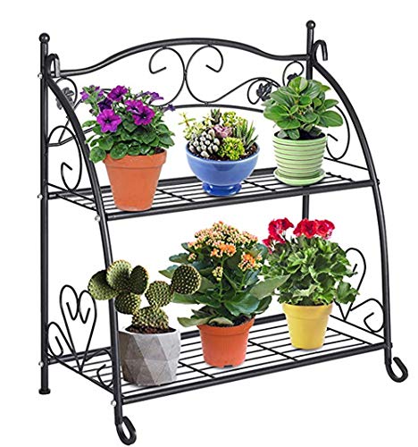 DOEWORKS 2 Etagen Metall Pflanzenständer Blumentreppen Blumentopf...