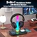 Padwa Lifestyle Gaming Headset Stand, Headset Stand with 7 Lighting Effect Modes, Headset Holder with 1 USB Port and 2 Type C Ports, Headphones Holder with Wireless Charging Padwa Lifestyle Gaming Headset Stand, Headset Stand with 7 Lighting Effect Modes, Headset Holder with 1 USB Port and 2 Type C Ports, Headphones Holder with Wireless Charging