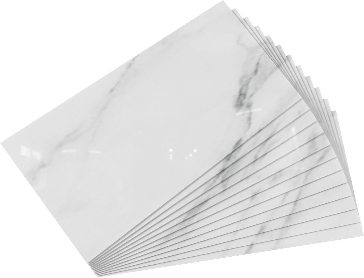 Shower Wall Panels, 23.6" x 11.8" Peel and Stick Backsplash Vinyl Faux Marble Shower Tile for Bathroom and Kitchen Wall (12pc) 11.8"×23.6" (12pc) Greek White Marble