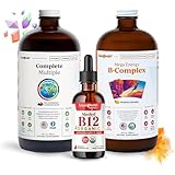 LIQUIDHEALTH High Performance Vitamin Bundle for Adults with Mega Energy B-Complex, Complete Multiple Multivitamin & Organic Vitamin B12 Drops - Boost Natural Energy & Improve Athletic Performance