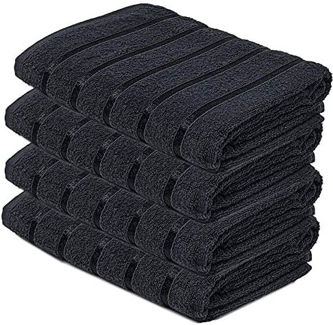 Towelogy® Luxury Bath Sheets 100% Organic Egyptian Cotton Jumbo Large Extra Absorbent Bathroom Towel Sets 500 GSM (Pack of 1, Black)