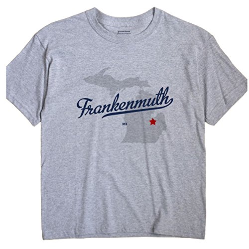 Frankenmuth Michigan T-Shirt Map 2X Grey #TOP14