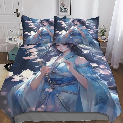 Parure de lit 3D dessin animé et fleur microfibre 220x240cm King