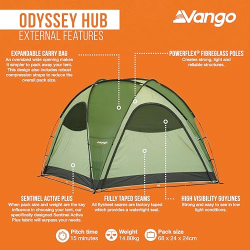 Vango Odyssey Hub Large Event Shelter with 4 Side Doors - Image 2