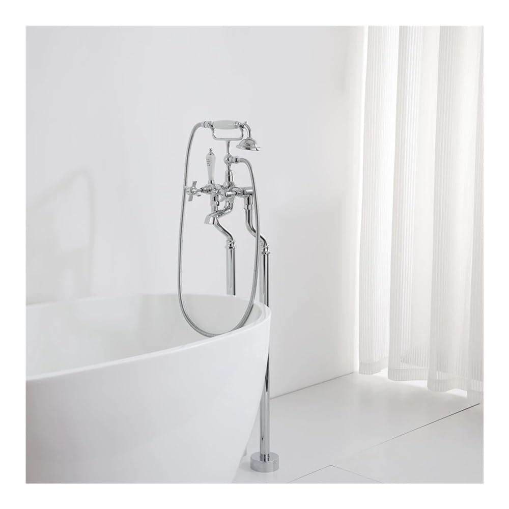 Blyqxs Chrome Brass Floor Bathtub Faucet Ceramic Xt441