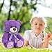 WENMOTDY Super Color Teddy Bear Stuffed Animals Plush Toy for Children Girlfriend Family Congratulations Baby Shower Birthday Purple 14 inch