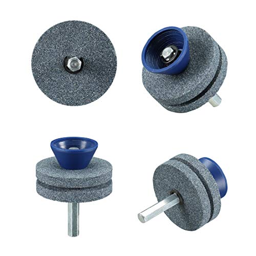 【2021 New】Corundum Lawn Mower Blade Sharpener, Universal Wear For Any Power/Hand Drill, Double Layer Grindstones Easy To Use And Not Easy Damage-(Gray) #TOP2
