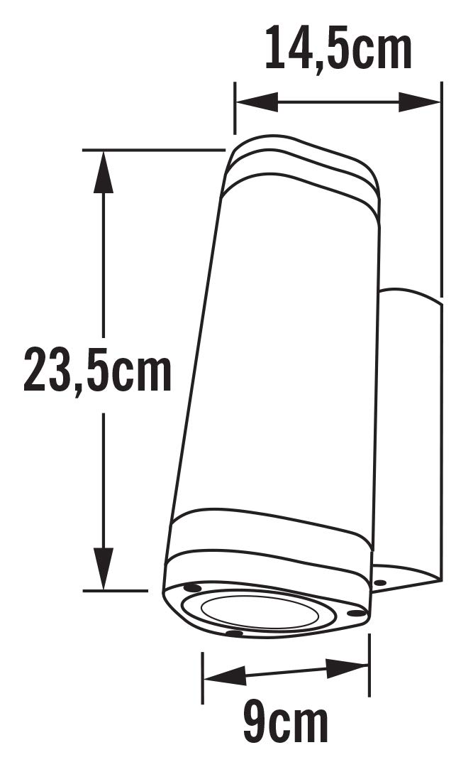 Konstsmide Modena 7512-750 lampa ścienna B: 9 cm głęb.: 14,5 cm wys.: 23,5 cm / 2 x 35 W / IP44 / lakierowane aluminium/czarny matowy