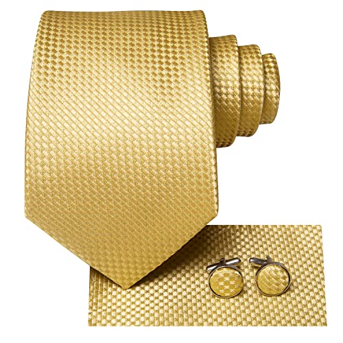 Image of Hi-Tie Father and Son Tie Set Striped Plaid Ties for Men and Boys Silk Necktie Pocket Square Set for Wedding Gifts