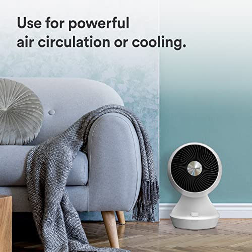 Everdure 9” Oscillating Desk Or Table Fan, 3 Speed Settings, Targeted Airflow Control, Low Noise, Modern Design, Portable, Perfect Cooling Fan For Bedroom, Living Room, Home Office, White #TOP6