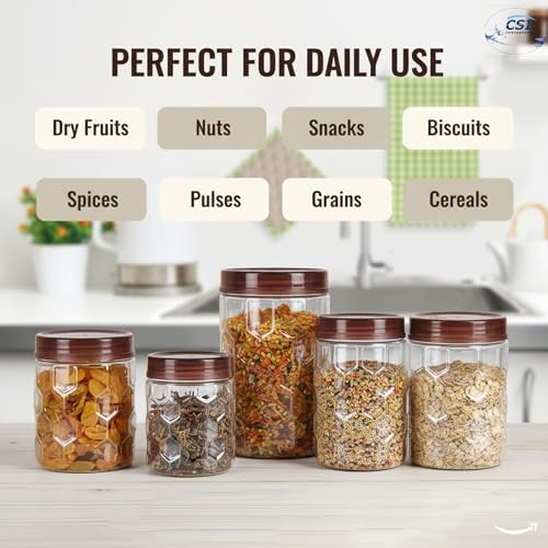 Image of Filox 18-Piece Kitchen Storage Containers Set | Air-Tight Lids | BPA-Free Plastic Grocery Jar Set | 300ml, 650ml & 1200ml | Multipurpose Pantry & Refrigerator Storage Containers