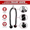 LADER Cable Machine Attachments LAT Pulldown Accessories - V-Shaped Handle + Triceps Rope Pull Down Attachment + Exercise Handles + Ankle Straps + Carabiner Clips for Home Gym Workout