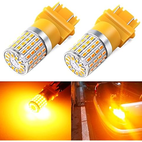PHINLION 3157 LED Bulb Amber Yellow, Super Bright 3156 3056 3457 4057 4157 Turn Signal Bulbs for Front Rear Blinker Parking DRL Side Marker Lights, Pack of 2 Cover