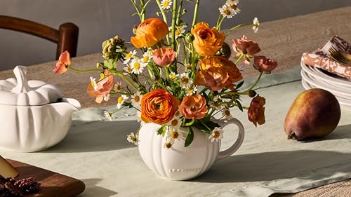Image of Le Creuset Stoneware Pumpkin Mug with Lid, 14 oz., White