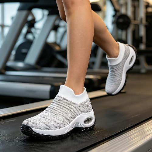 Image of YHOON Women's Slip-On Walking Shoes Sock Shoes Women Mesh Athletic Sneakers Nurse & Work Shoes