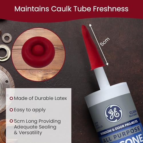 Image of SchayCo 12 Pack Caulk Saver Caps with Case of 12 GE012 All Purpose Silicone (Clear 10.1 Oz)