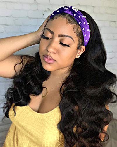 2021 Headband Wigs for Black Women Glueless Body Wave Human Hair Wig with Headband Heat Resistant Natural Color 150% Density 16 Inch