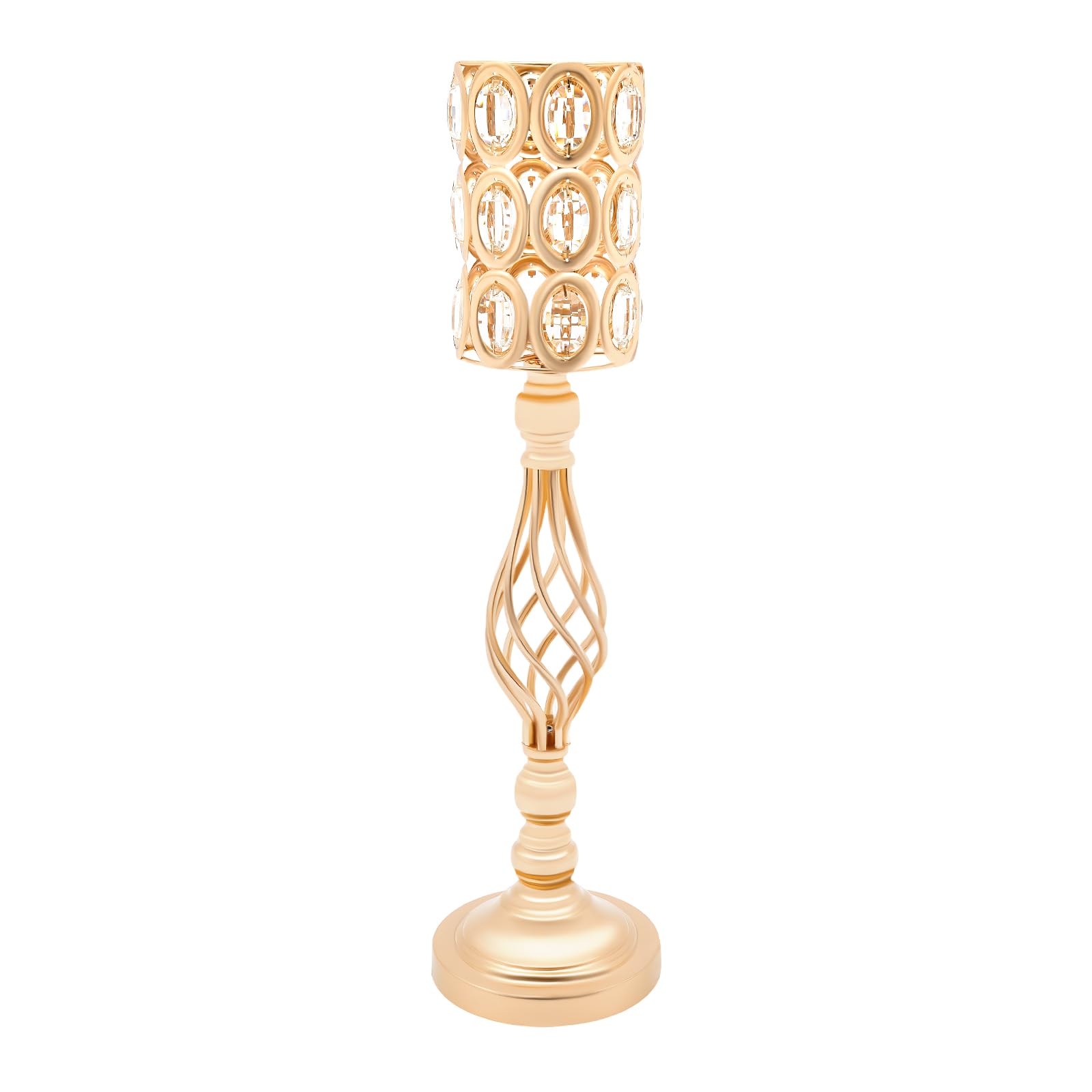 Vaso di lusso alto 61 cm, 10 vasi di fiori moderni con cristallo per decorazione da tavolo, vasi da tavolo decorativi per matrimoni, feste, oro