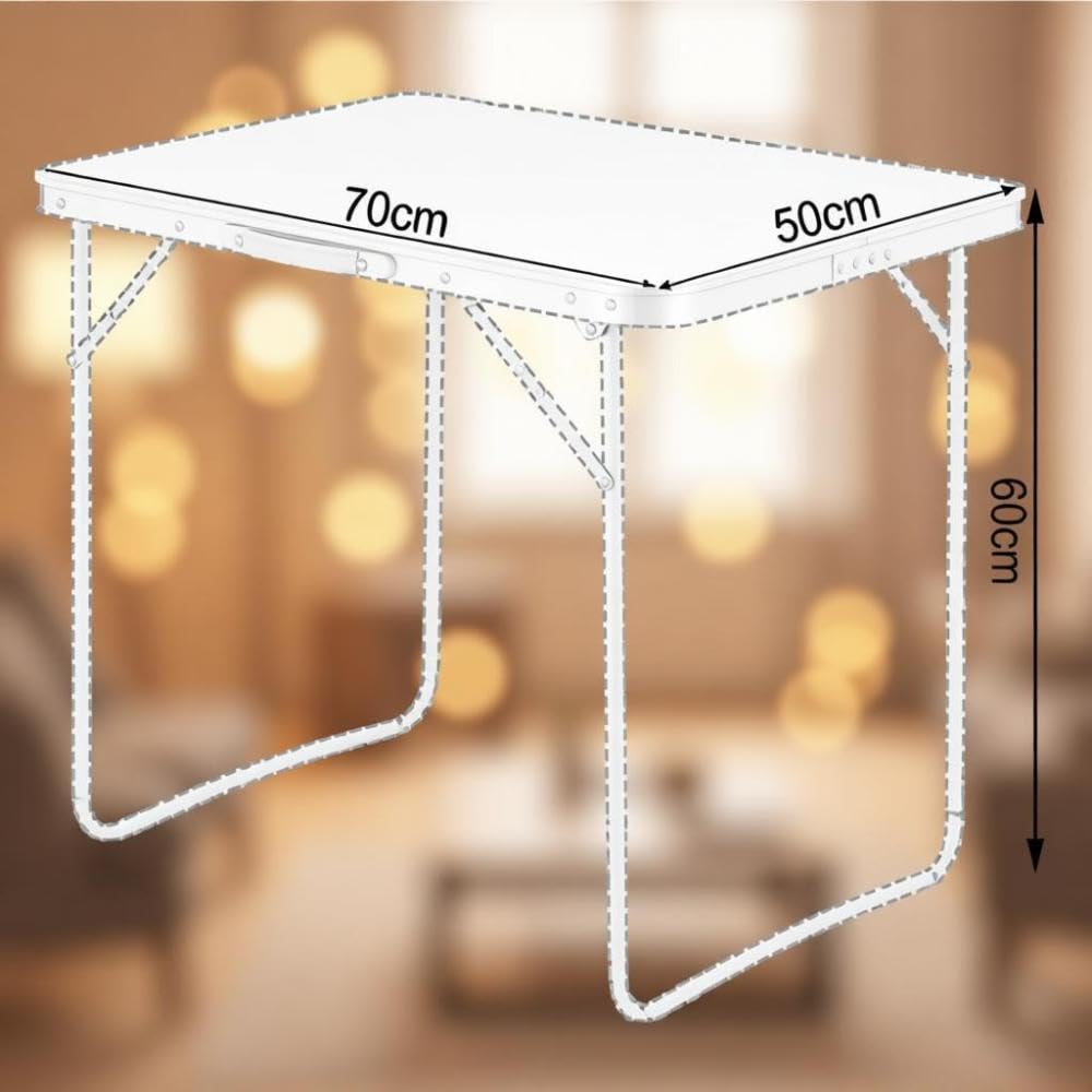 Klapptisch Campingtisch Picknicktisch, klappbare Eisenbeine, Tragegriff & rostfeste Aluminium-Schutzkanten (Grey)