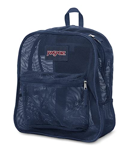 Image of JanSport Mesh Pack - See Through Backpack Ideal for Class, Work, Travel, or Beach Outings, Navy