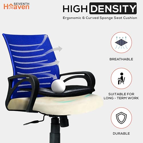 Image of Seventh Heaven Bolt Mid Back Revolving Office Chair for Work from Home, Study, and Computer Use | Heavy Duty Base | Ergonomic Mesh Design | Durable & Comfortable Seating (Blue Mesh)
