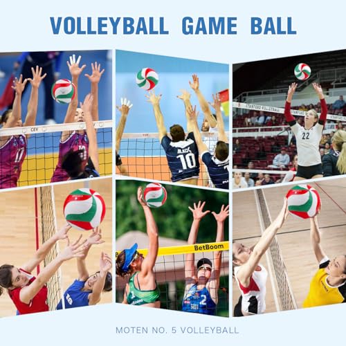 Image of Soft Rubber Lightweight Volleyball for Indoor Training Game Competition, Gym, Outdoor Beach Play, Gift for Kids,Fit for Beginner, Teenager, Adult, 1pcs