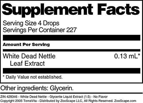 Miniatura 5 de White Dead Ortiga - Extracto líquido de glicerita (15), sin sabor (1 onza líquida, ZIN 428346) - Paquete de 2