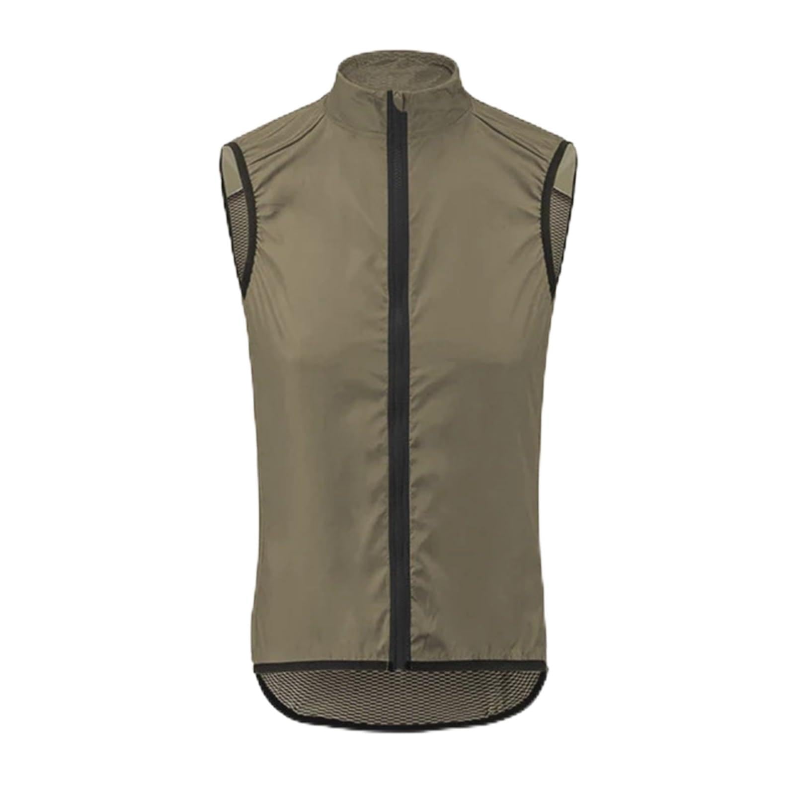 Chaleco Ciclismo Chaleco de ciclismo Traje verano bicicleta carretera montar a prueba viento ultraligero for hombres y mujeres(Khaki,EU-XXXL)