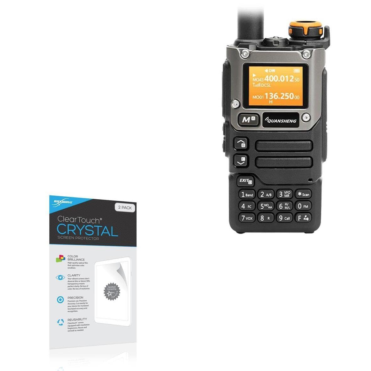 BoxWaveScreen Protector Compatible with Quangsheng UV-K5 - ClearTouch Crystal (2-Pack), HD Film Skin - Shields from Scratches