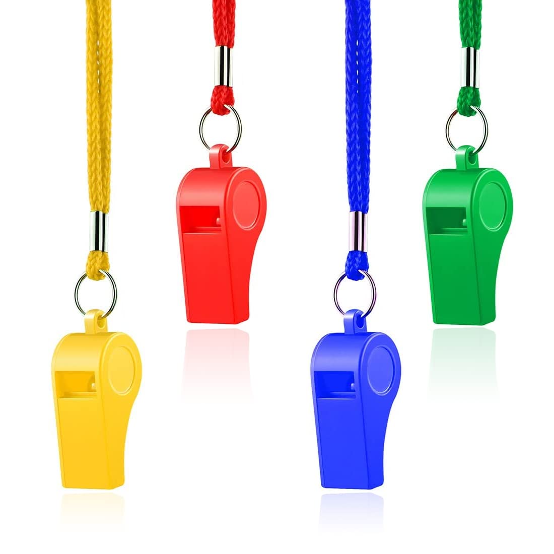 96 Pezzi Fischietti Da Arbitro Colorati Con Cordino - Per Sport, Emergenze E Addestramento