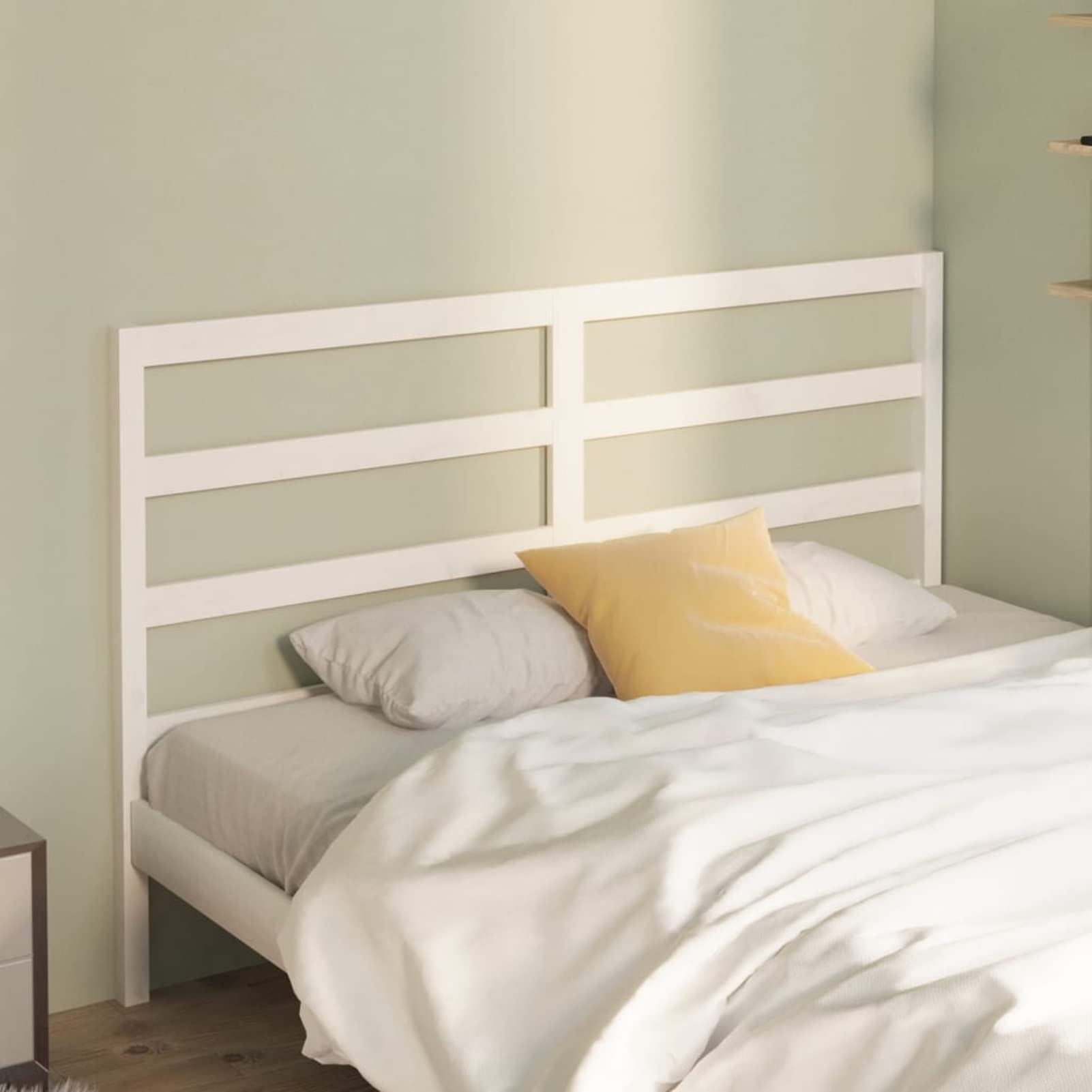 Norheim Cabecero Blanco Cabecero Para Cama Cabeceros Cama Cabecero Madera Cabecero Cama Respaldo Cama Cabecero Decorativo 146 x 4 x 100 cm Madera Maciza Pino 140