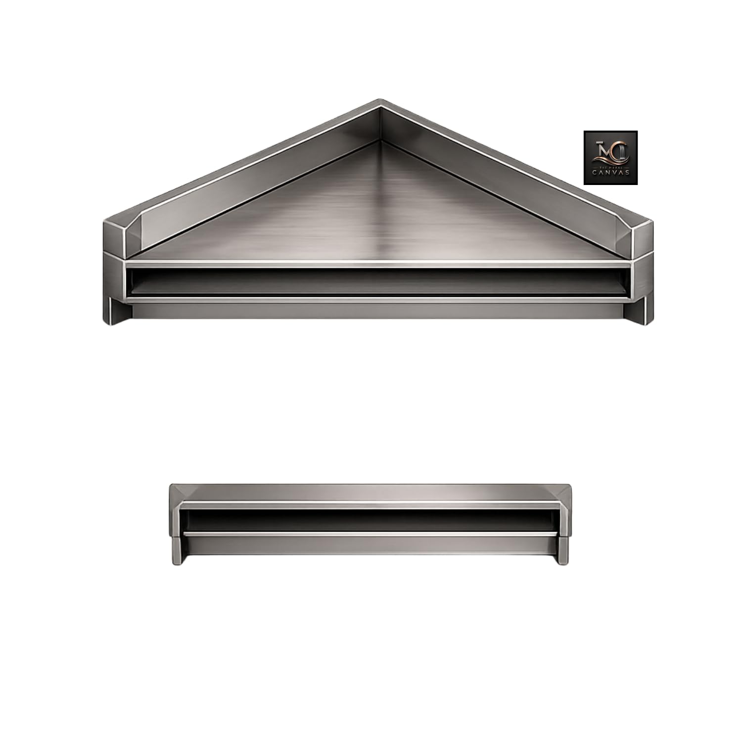 The Metal Canvas Triangle Corner Fountain Cascade Blade 1FT x 1FT | SS304 Stainless Steel | 1.2mm Double Body | Wall Mounted Corner Waterfall Spout | for Living Room Indoor & Outdoor Water Features-image-22