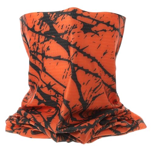 HARFINGTON Summer Cooling Neck Gaiter Sun Protection Face Mask Fishing Neck Gaiter Unisex Sunscreen Breathable Bandana for Hiking Outdoor Sports, Orange/Black
