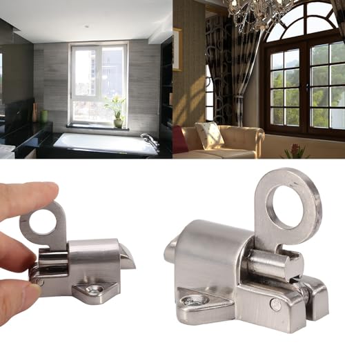 VIFERR Automatic Latch Lock Zinc Alloy Spring Bounce Door Bolt Security Door Spring Bolt for Window Shed Gates Toilet(Silver) - Image 3