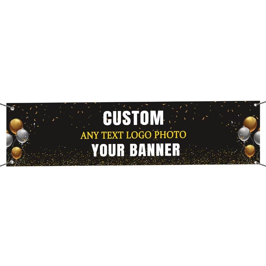 Custom Banner Backdrop, Personalized Outdoor Banners and Signs Customize for Birthday Party Business Graduation Decor Wedding
