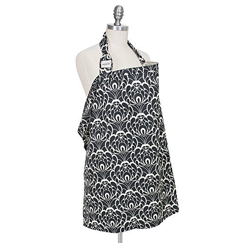 Bebe au Lait Premium Cotton Nursing Cover, Lightweight and Breathable Cotton, Open Neckline, One Size Fits All - Tribeca
