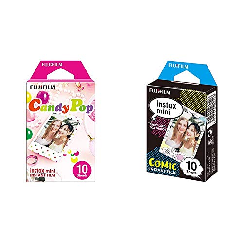 Fujifilm Instax Mini Candy Pop - Película instantánea + m Instax Mini - Película fotográfica, Cómic, Pack 10 películas